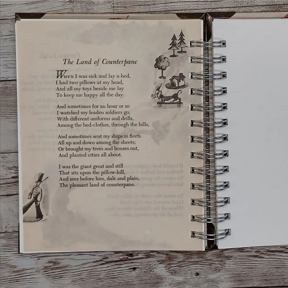 Recycled Spiral Notebook Diary, A Child's Book of Verses, Altered Book Journal